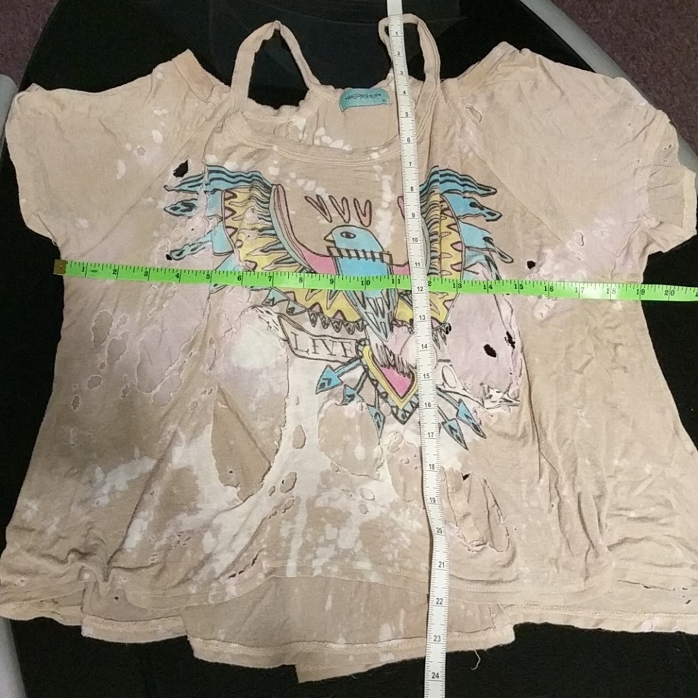 Destroyed ☀️3/$20!🌵 Festival Boho Top ! XL ! - Picture 8 of 8